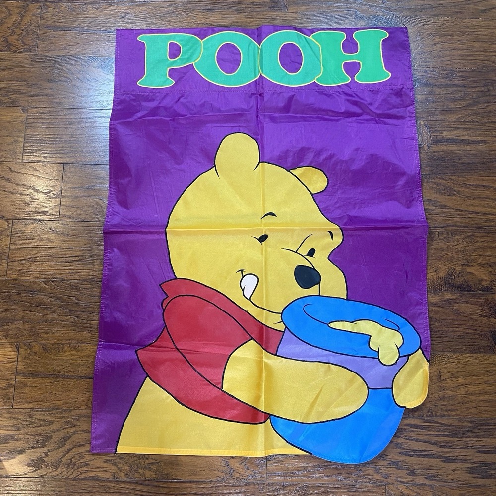 Disney Winnie the Pooh Garden Flag Purple Honey Pot Banner 27x37.5